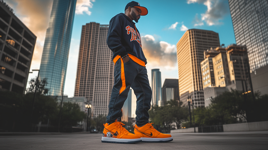 The Perfect Match: Orange and Navy Sneakers with Houston Astros Fitted Hats