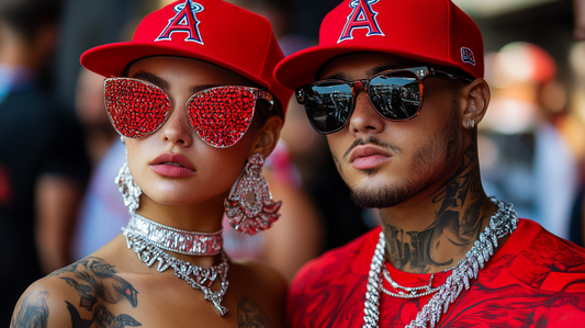 Celebrity Couples Styling Coordinated MLB Hats