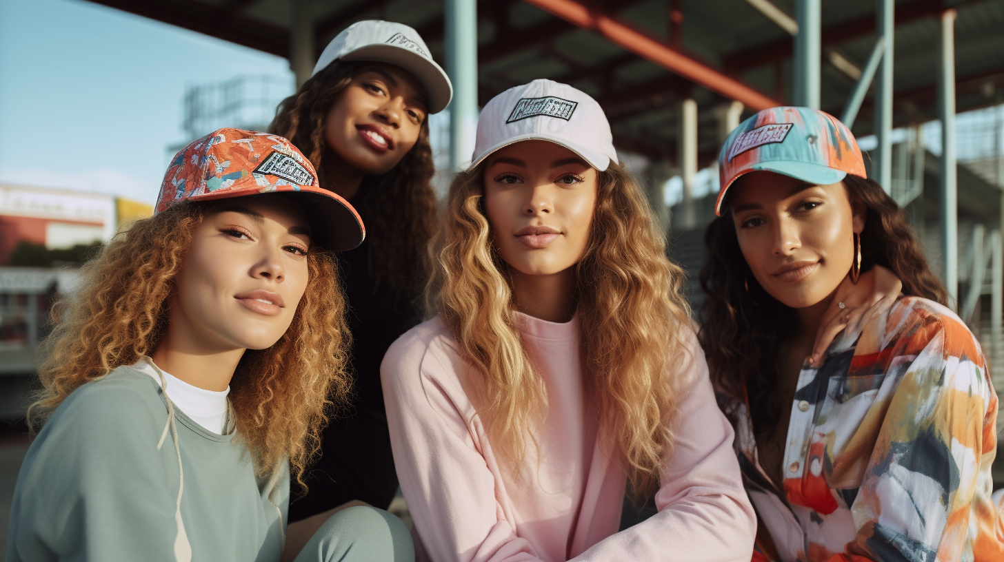Girls wearing baseball caps shop