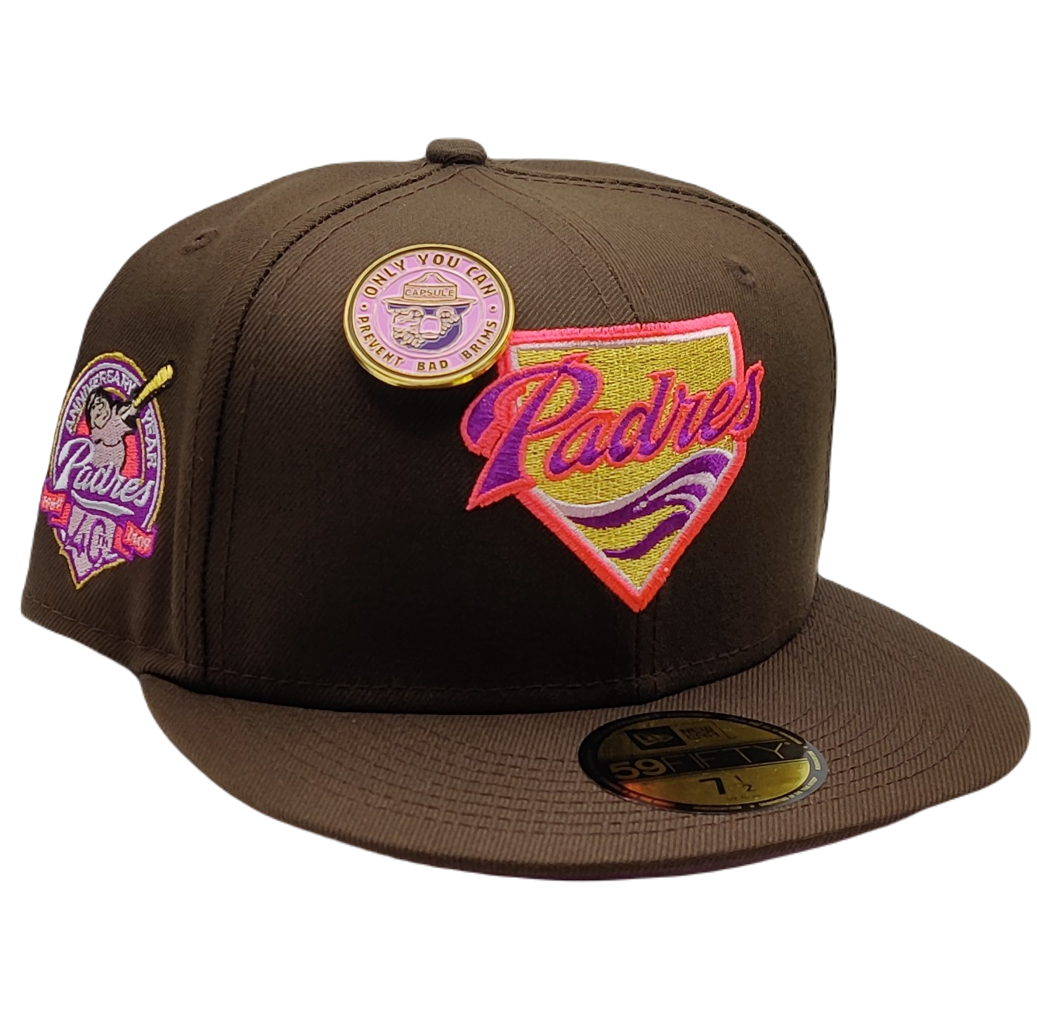 New Era San Diego Padres 40th Anniversary Black Two Tone Prime Edition  59Fifty Fitted Hat, EXCLUSIVE HATS, CAPS