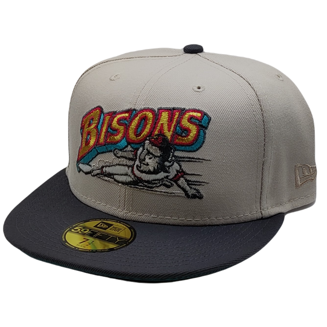 New Era 59FIFTY Buffalo Bisons Pitch Black Fitted Hat 7 1/4