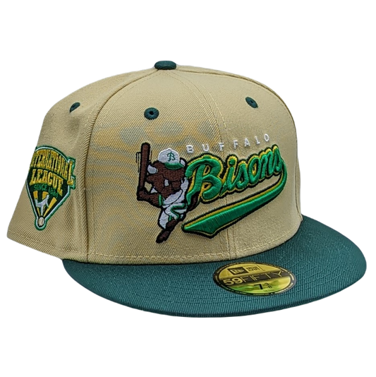 New Era 59Fifty Buffalo Bisons International League Patch Script Logo Fitted Hat