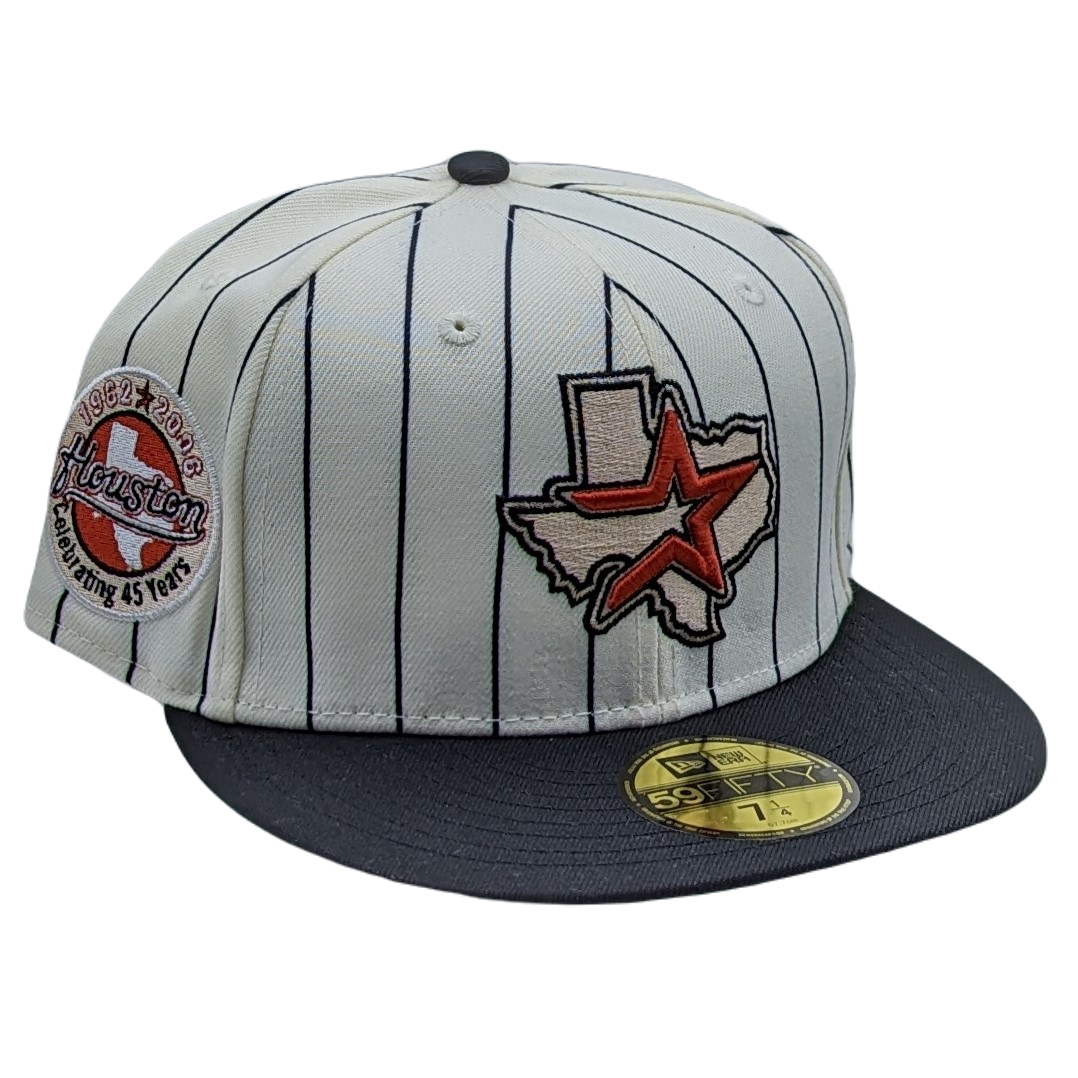 New Era 59Fifty Houston Astros 45th Anniversary Patch Pinstripe Heroes Fitted Hat