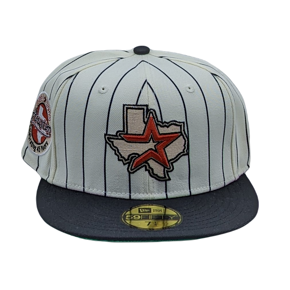New Era 59Fifty Houston Astros 45th Anniversary Patch Pinstripe Heroes Fitted Hat