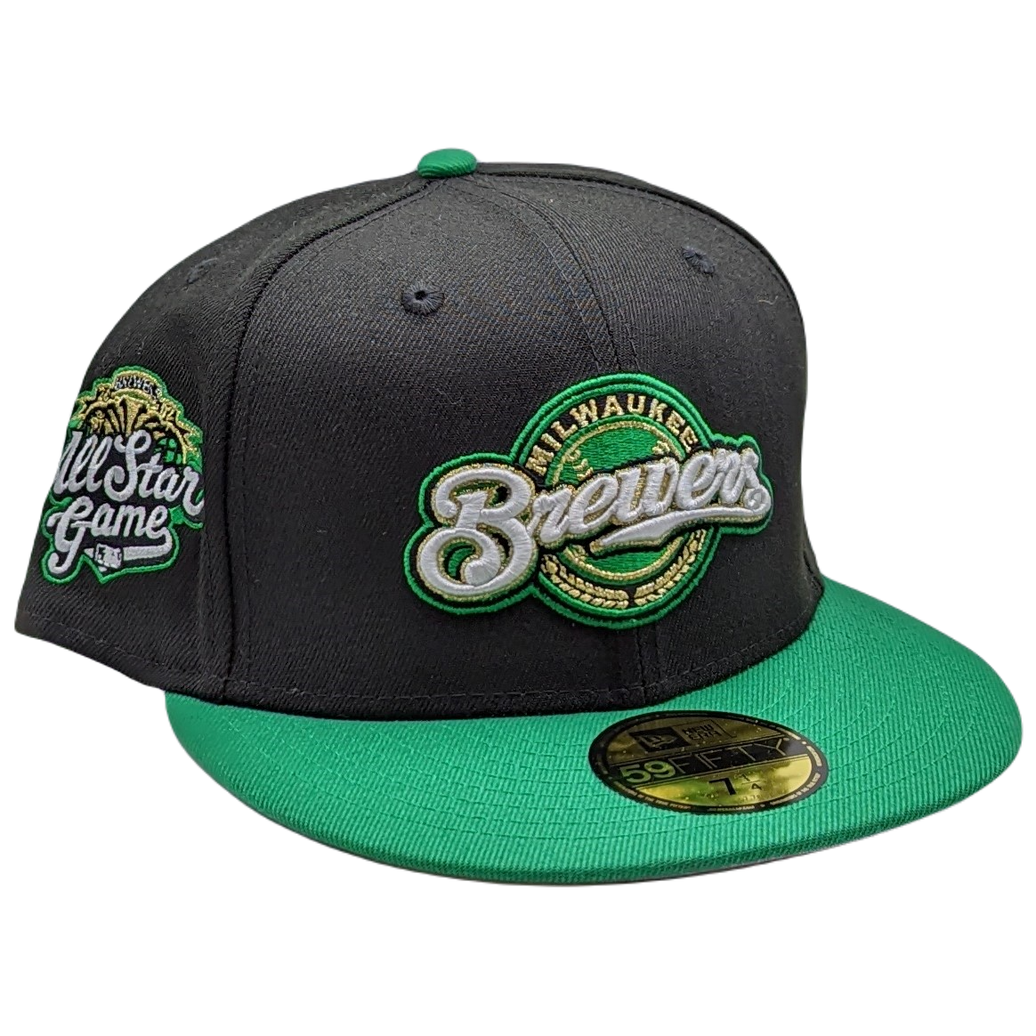 New Era Milwaukee Brewers American League Champs 1982 Black Throwback Edition 59FIFTY Fitted Hat