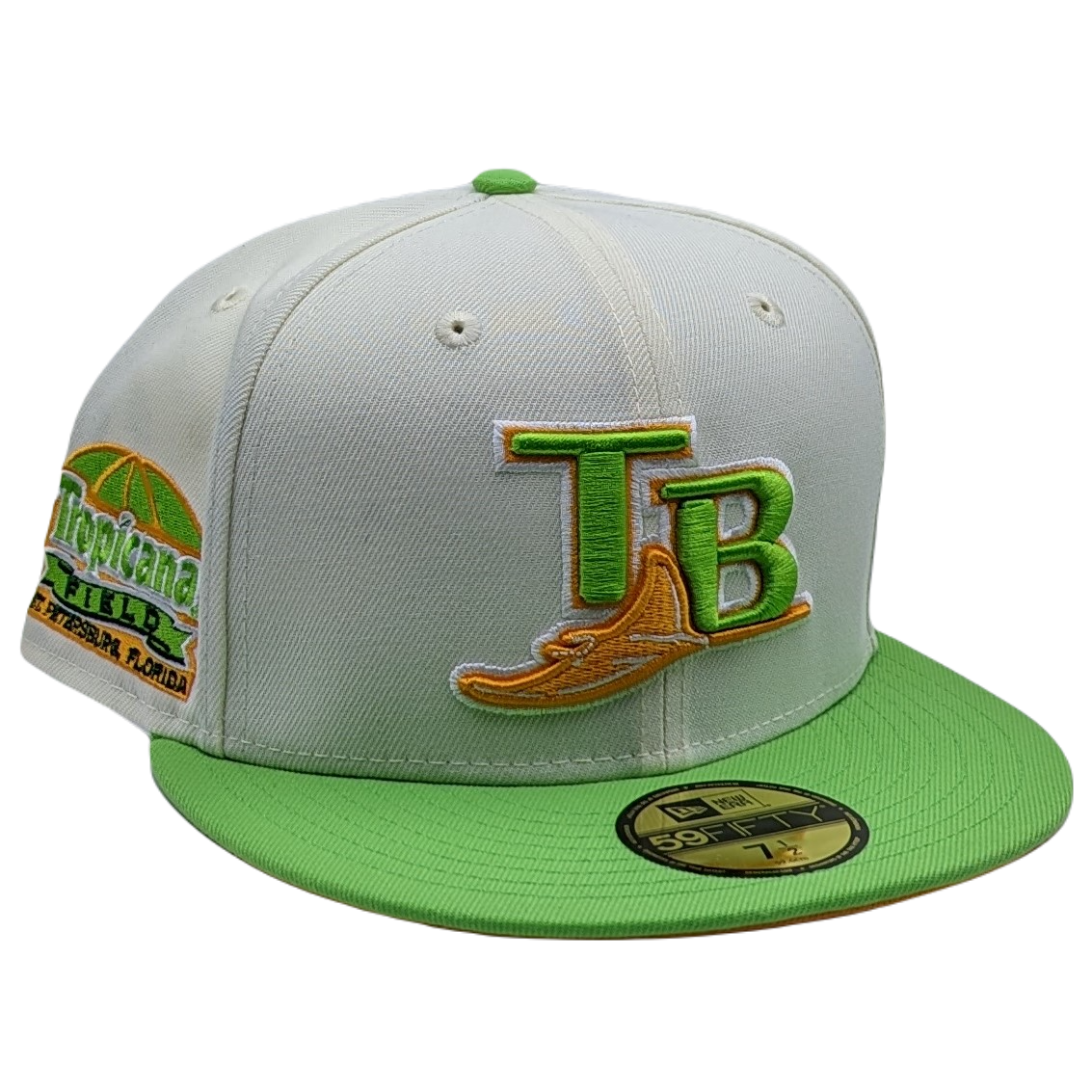 Tampa Bay Devil Rays New Era Hat Corduroy Fitted 7 1/2 Cap USA Tropicana  Patch
