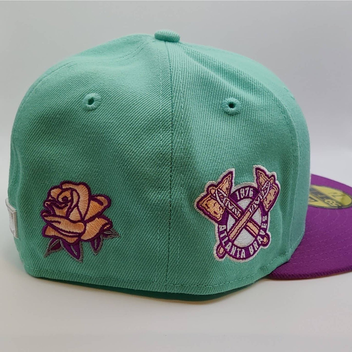 New Era 59Fifty Atlanta Braves Teal/Purple 2-Tone w/ Peach UV Fitted Hat