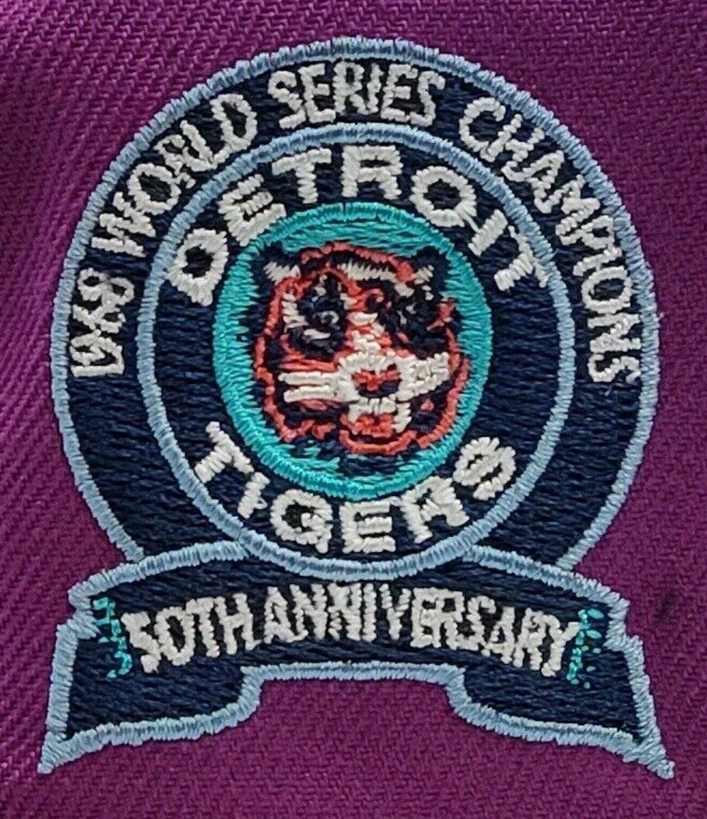 New Era 59Fifty Grape Purple Detroit Tigers Navy Visor with Pink UV Hat