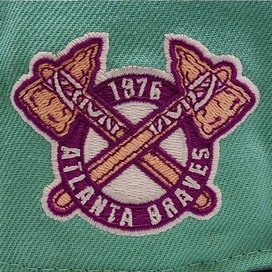 New Era 59Fifty Atlanta Braves Teal/Purple 2-Tone w/ Peach UV Fitted Hat