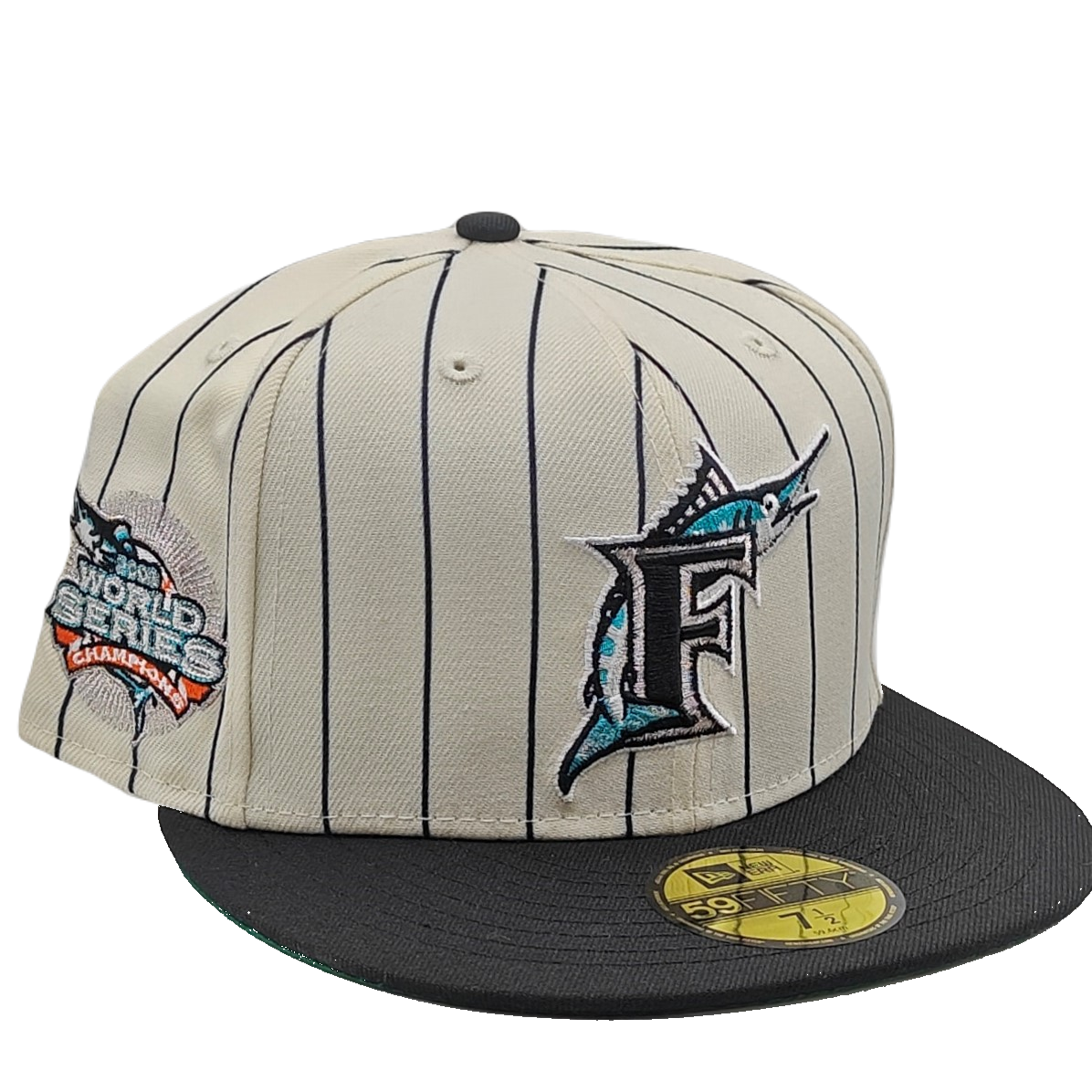 Off White Florida Marlin 2003 World Series Custom New Era Fitted Hat –  Sports World 165