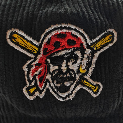 Pittsburgh Pirates New Era Throwback Corduroy 59FIFTY Fitted Hat - Black
