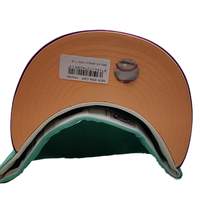 New Era 59Fifty Atlanta Braves Teal/Purple 2-Tone w/ Peach UV Fitted Hat