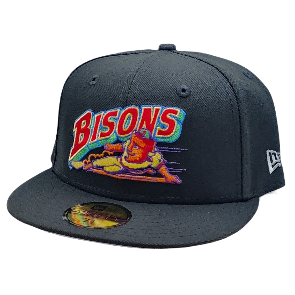 New Era 59Fifty Buffalo Bisons Pitch Black Fitted Hat