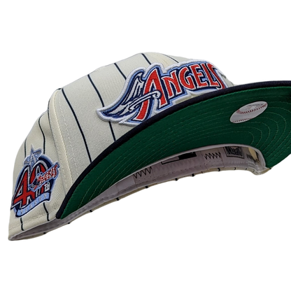 New Era 59Fifty Anaheim Angels 40th Anniversary Patch Pinstripe Heroes Fitted Hat