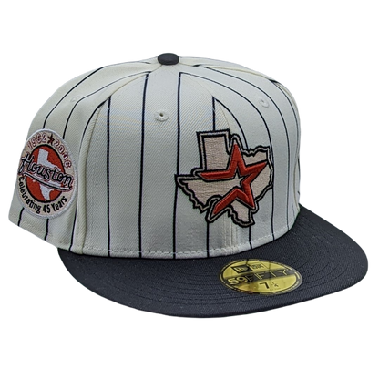 New Era 59Fifty Houston Astros 45th Anniversary Patch Pinstripe Heroes Fitted Hat