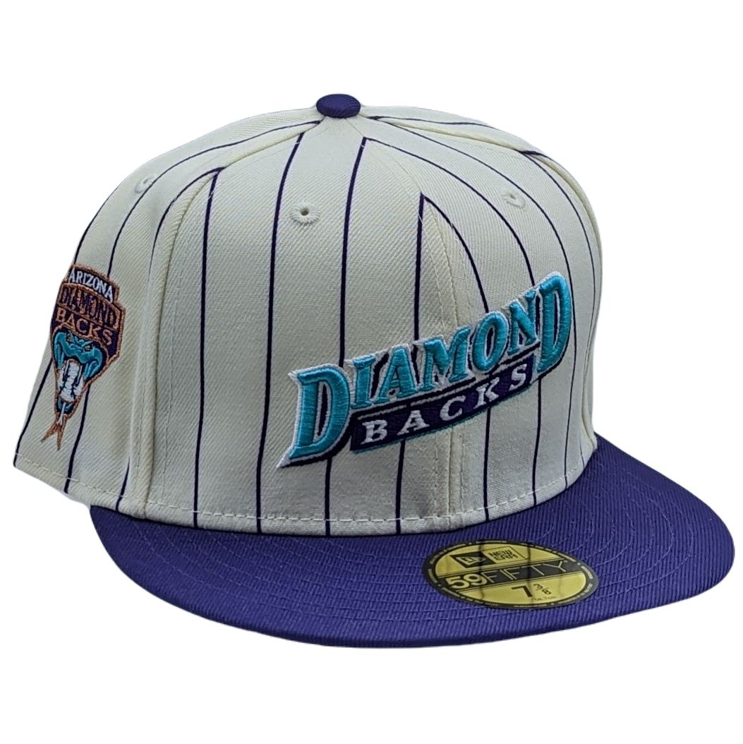 New Era 59Fifty Arizona Diamondbacks Pinstripe Heroes Script Logo Fitted Hat