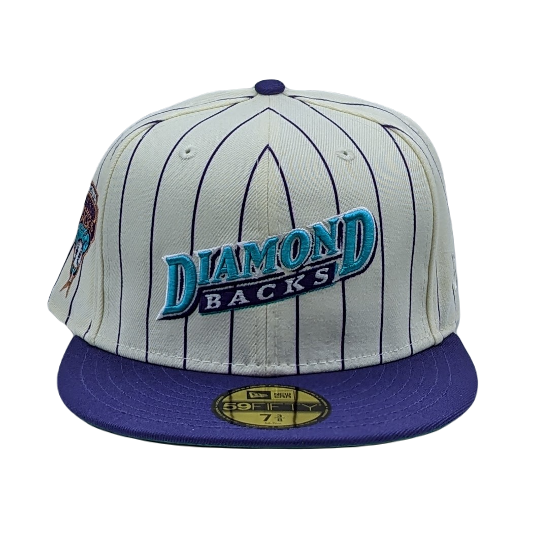 New Era 59Fifty Arizona Diamondbacks Pinstripe Heroes Script Logo Fitted Hat